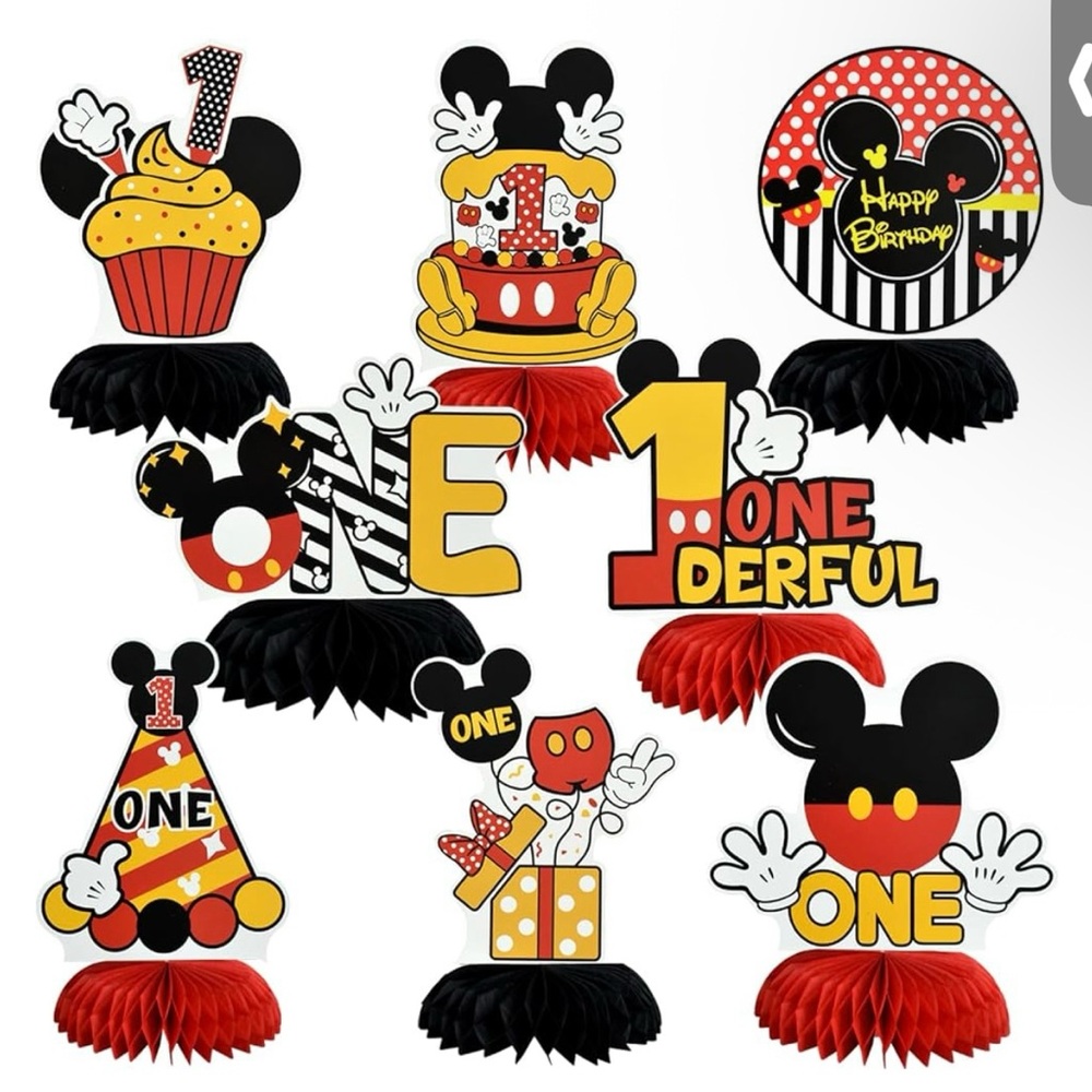 Amazon Mickey Mouse Birthday Decoration Set - Red, Yellow, Black